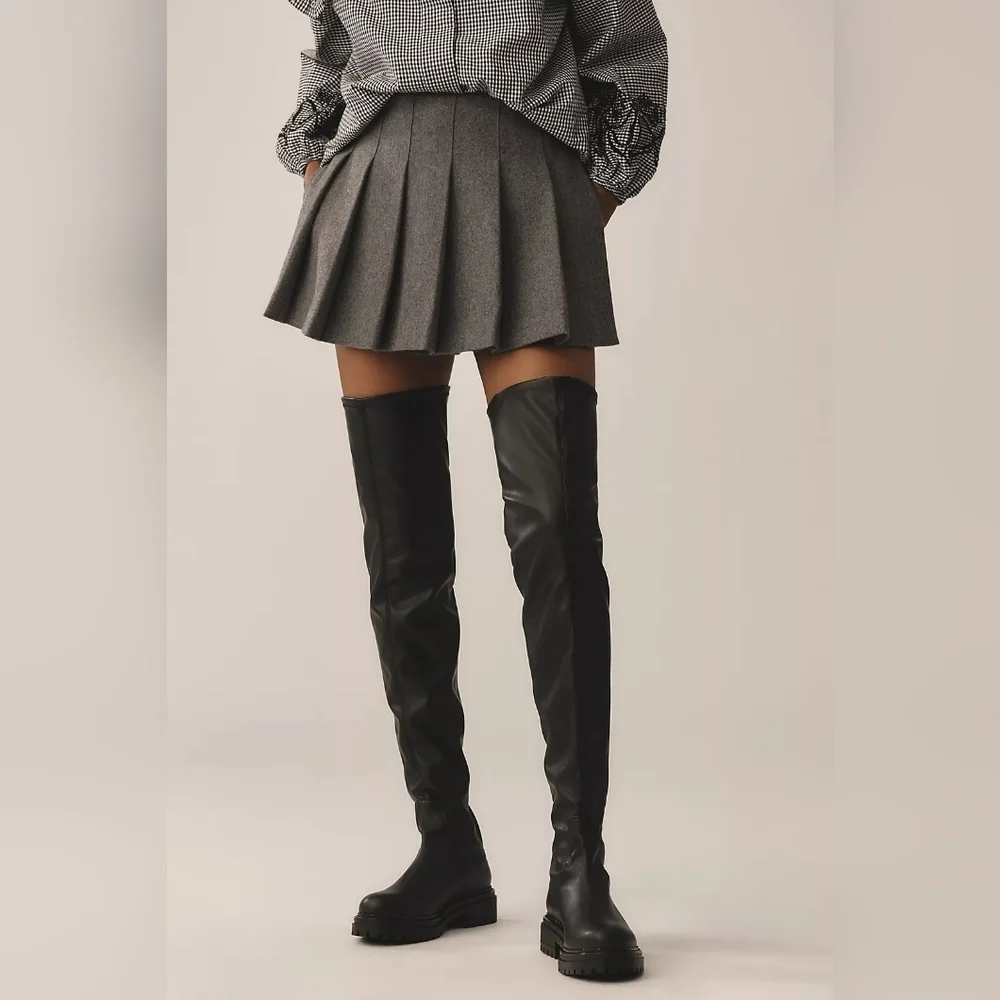 NIB Anthropologie Pilcro Over-The-Knee Combat Boots, Size EU 38